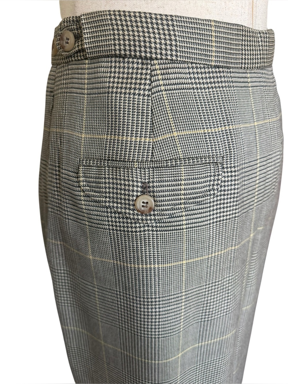 Vintage 70s 80s Ralph Lauren Glen Plaid Midi Skirt Classic Preppy sz Small - Picture 8 of 16